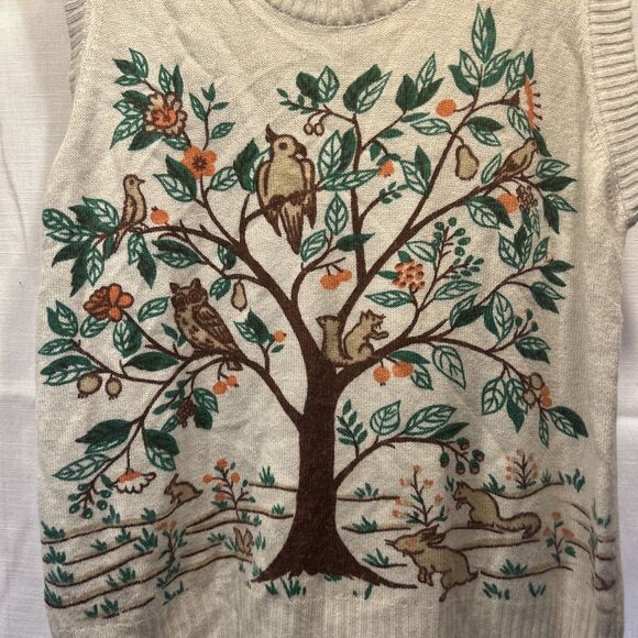Vintage 70’s Woodland Fall Sweater Vest Large Hong Kong - Picture 2 of 5